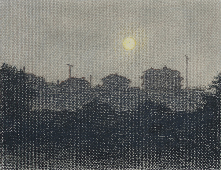 2013, charcoal, 8 x 10½ in. (Collection: Charlie & Tori Means)