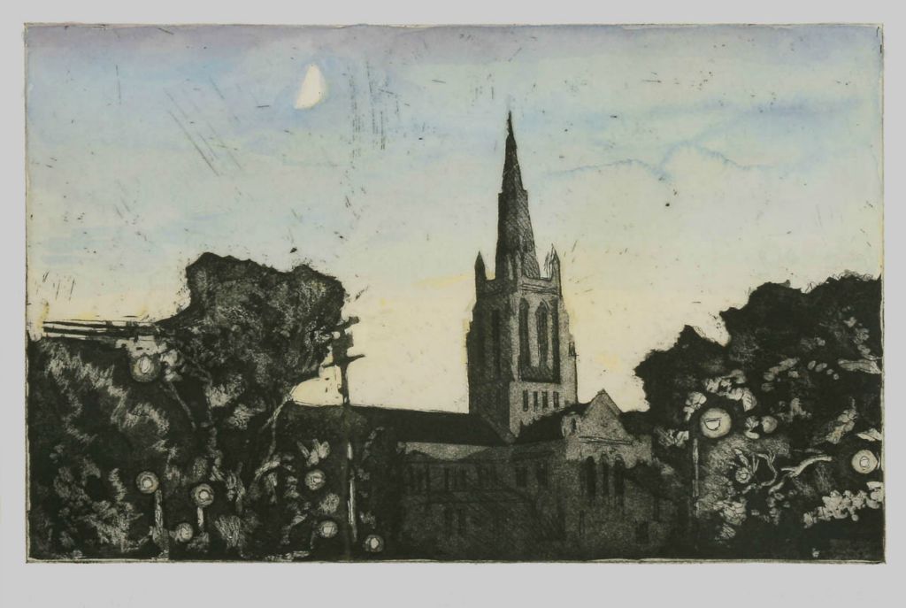 1989, hand-colored etching, 10 ½ x 15 ½ in. (Private Collection)