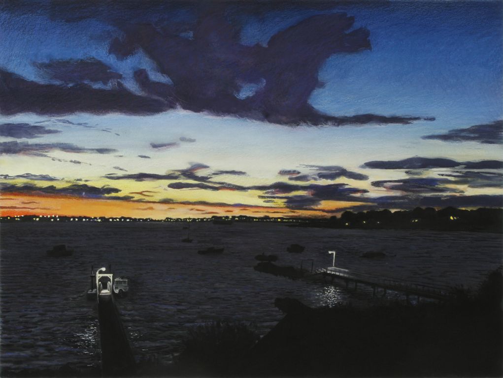 2016, watercolor, gouache and colored pencil, 21¼ x 28½ in. (Collection: Bill and Patty Zimmerman)