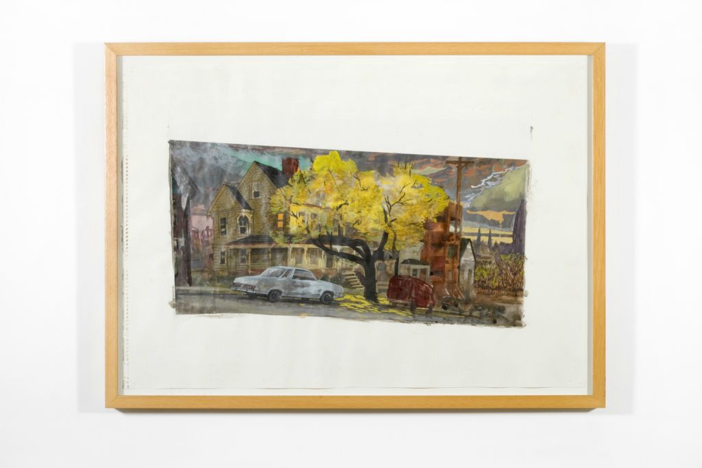 1988, watercolor and gouache, 19 x 26 in. (Collection: Larry Rippel & Mary Pat Mengato)