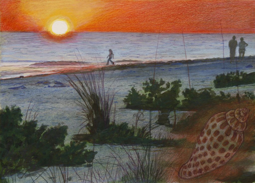 2018, watercolor, gouache and colored pencil, 7¾ x 10¾ in. (Collection: Bill & Patty Zimmerman)