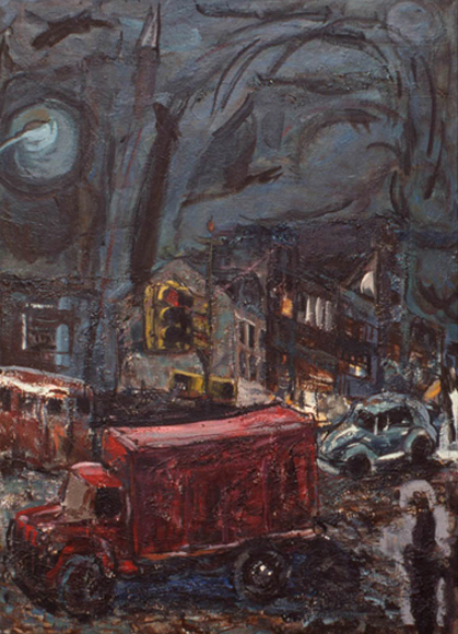The Red Truck, 1974, oil on canvas, 66 x 45 in., collection: Private
