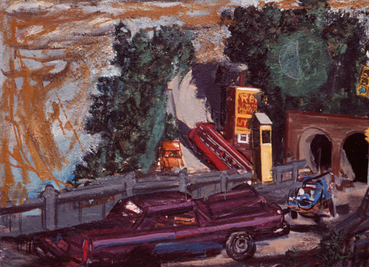 The Liberty Tubes, 1978, oil on canvas, 39 x 53 in., collection: Private