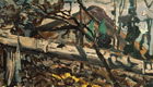 Fallen Tree, 1980, oil on canvas, 33 x 57 in., collection: Private