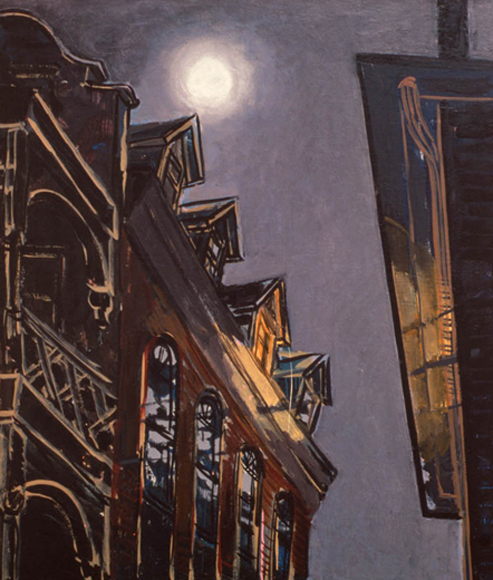Moon Over Black Street, 1979, oil on canvas, 47 x 56 in., collection: Private
