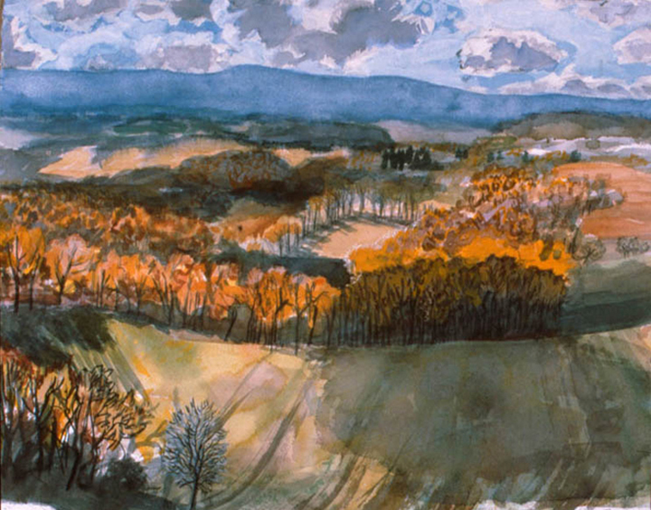 Fall in Ligonier, 1982, watercolor on paper, 18 x 22 ½ in., collection: Private