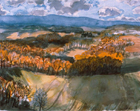 Fall in Ligonier, 1982, watercolor on paper, 18 x 22 ½ in., collection: Private