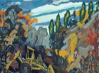 Reclaimed Landscape, 1982, oil on canvas, 23 x 33 in., collection: Beckwith Machinery