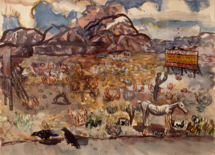 White Horse Desert, 1976, watercolor, 22 x 30 in., collection: Private