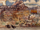 White Horse Desert, 1976, watercolor, 22 x 30 in., collection: Private