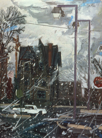 Spring Snow, 1980, oil on canvas on wood, 41 x 30 in., collection: Lewis Nordan