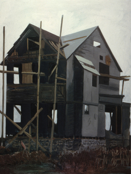Gutted House, 1983, oil on canvas on wood, 48 x 36 in., collection: Private