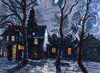 West Deer Farmhouse, 1984, oil on canvas, 56 x 75 in., collection: William F. Cornell