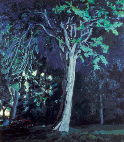Tree in the Park #2, 1983, oil on canvas, 67 x 48 in., collection: William F. Cornell