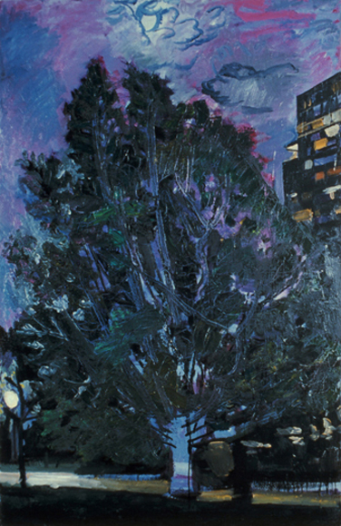 Tree in the Park #1, 1983, oil on canvas, 67 x 43 in., collection: Highmark Blue Cross Blue Shield