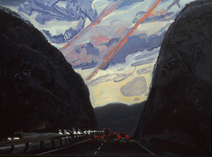 PA Turnpike #1, 1982, oil on canvas, 46 x 62 in. 