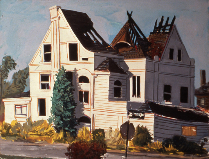 House on Negley, 1978, oil on canvas, 48 x 60 in., collection: Peter Baum