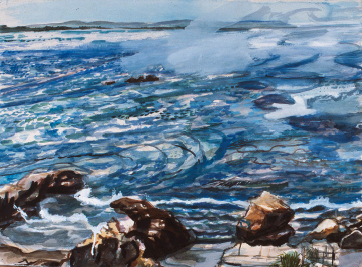 Point of Rocks, 1981, watercolor, 22 x 30 in., collection: Mr. and Mrs. Ward Mooney