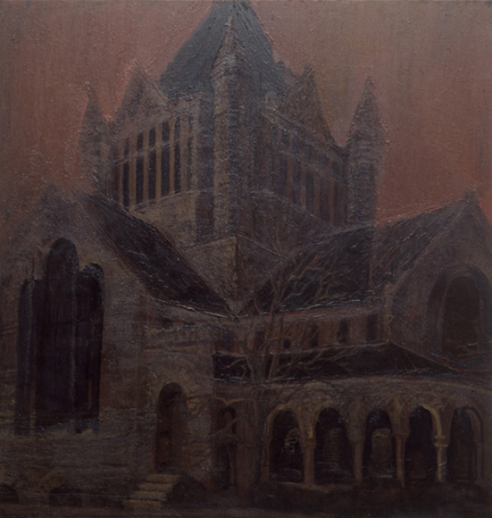 Trapped, 1990, oil and sand on canvas, 51 x 48 in., collection: William F. Cornell