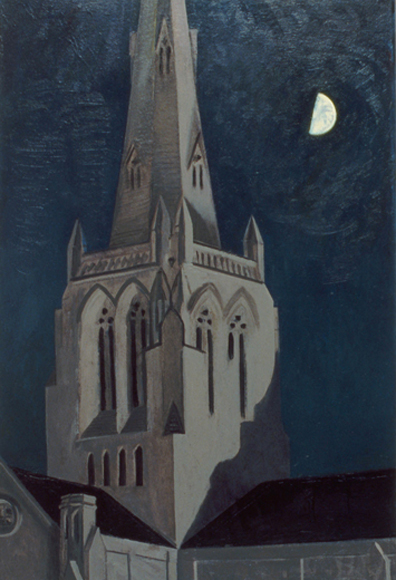 Steeple, 1987, oil on canvas, 58 x 39 in.
