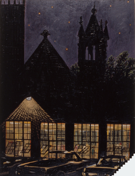 Epiphany, 1987, oil on shaped canvas, 67 x 50 in.