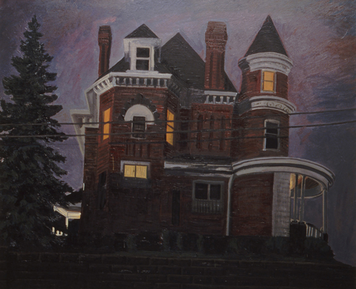House on the Corner, 1984, oil on canvas, 63 x 77 in., collection: Dr. Roger Anderson