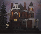 House on the Corner, 1984, oil on canvas, 63 x 77 in., collection: Dr. Roger Anderson