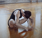 Laurie in the Gym, 1994, oil on canvas, 40 x 45 in.