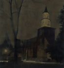 Bruton Church (Study), 1996, watercolor and gouache, 17 x 15 ½ in.