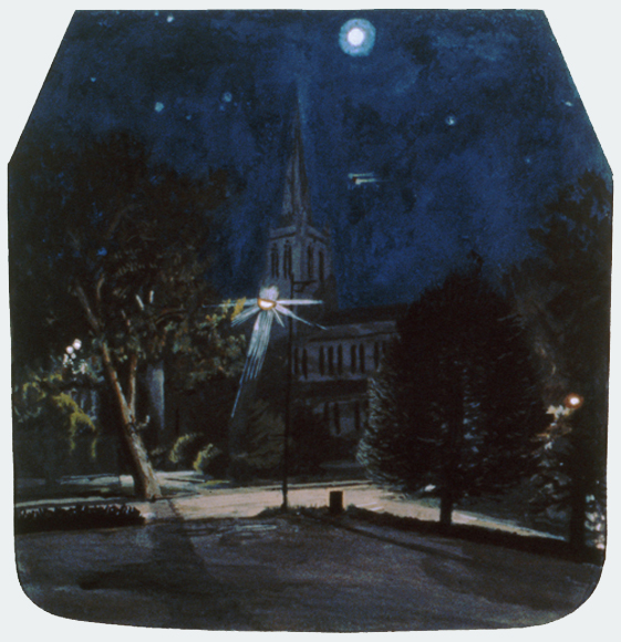 Calvary Church, 1994, gouache and colored pencil, 10 x 9 ½ in., collection: Becky Bergwin