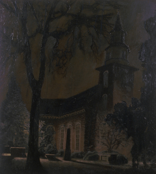 Bruton Church, 1996, oil on canvas, 61 ½ x 55 in., collection: William F. Cornell