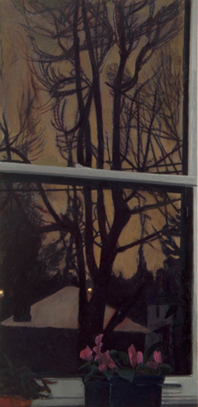 Livingroom Window, 2001, oil on canvas, 56 x 27 in., collection: William F. Cornell
