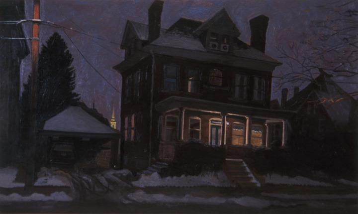 House on Jackson Street, 2002, oil on canvas, 33 x 55 in.