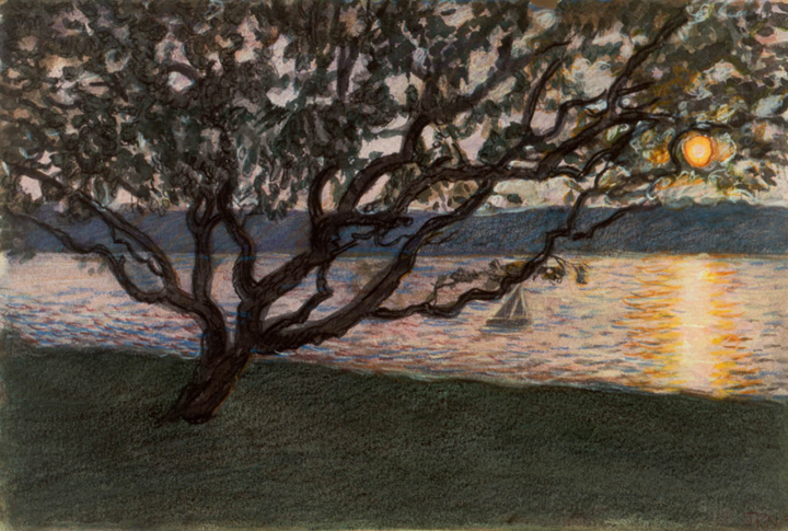 Jack’s Tree, 1995, watercolor, 6 ½ x 10, collection: Jack and Judy Gillman