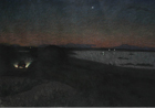 Daybreak at the Harbor, 2006, watercolor, gouache, colored pencil, charcoal and pastel, 32 ½ x 47 ½ in. 