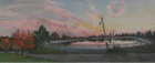 Reservoir / Election Day 2008 #1, 2008, colored pencil, 6 ¼ x 15 ½ in.