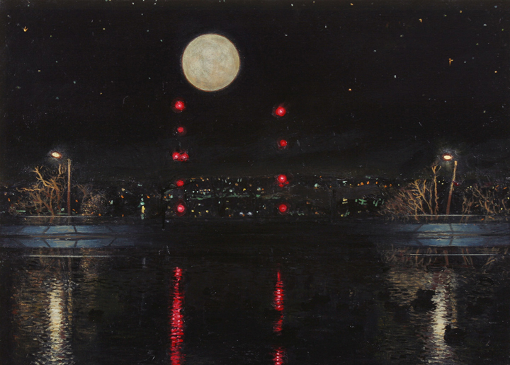 Reservoir Twins, 2010, oil on canvas, 24 x 33 in. 