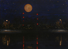 Reservoir / Twins (Study #2), 2009, gouache, 6 ½  x 9 in., collection: Tavia La Follette and Gary Huck