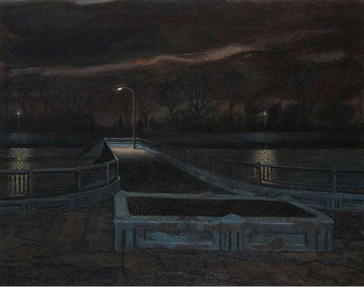 Reservoir / Night, 2005, oil on canvas, 44 x 56 in.
