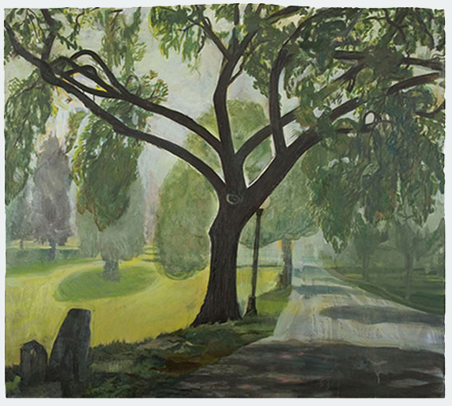 July, 1989, oil on shaped canvas, 60 x 67 (collection: Shawn K. Butler) 