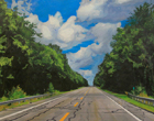 Two Lane Highway, 2008, gouache and colored pencil on paper, 54½ x 70 in.