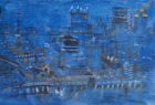 Excellent View, 1985, watercolor, graphite and colored pencil, 10 ½  x 15 in.