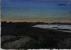 Daybreak at the Harbor, 2006, watercolor, gouache and colored pencil, 9 x 13 in.